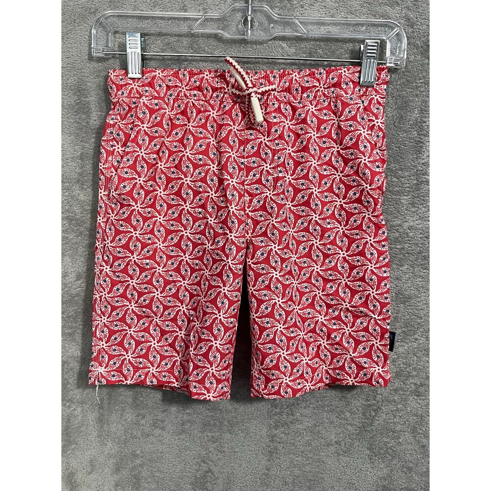 Johnnie-O Swim trunks Boys 8 Red Floral Beachy Coastal Resort